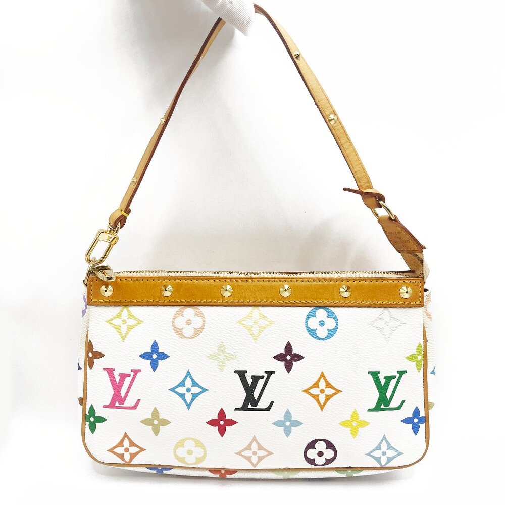 Louis Vuitton Monogram Multicolor Murakami Pochette Pouch Bag Accessories White - Picture 4 of 16
